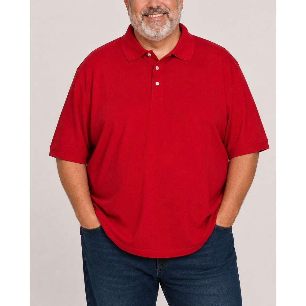 St. John's Bay Heritage Polo Mens 2XLT Red Big & Tall Pique Classic Dadcore NWT
